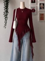Ruffle Mesh Top