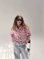 Polka Dot Cropped Shirt - Image 2