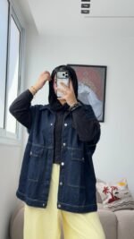 Oversized Sleeveless Denim Jacket - Image 2